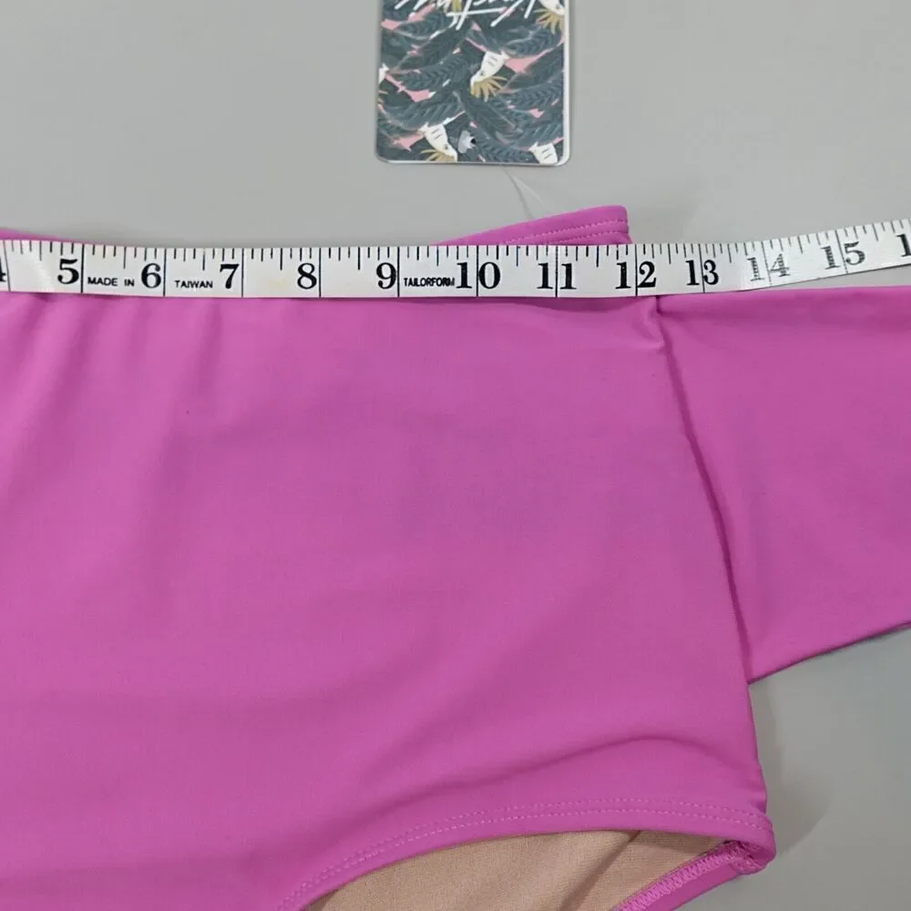 KORTNI JEANE Bikini Bottom XS‎ Purple Tie-Up Front Retro Flattering